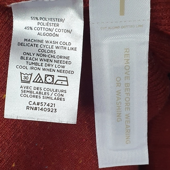 LOFT‎ Knit Sweater Burnt Orange/Red Multi-Color Sprinkles Women's Size L - Picture 9 of 9